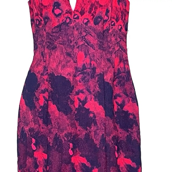 Aidan Mattox Dress Size 8 Spaghetti Strap Jacquard Mini Cocktail Dress - Picture 7 of 16